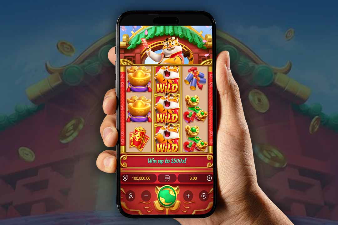 tela de um celular com o jogo fortune tiger